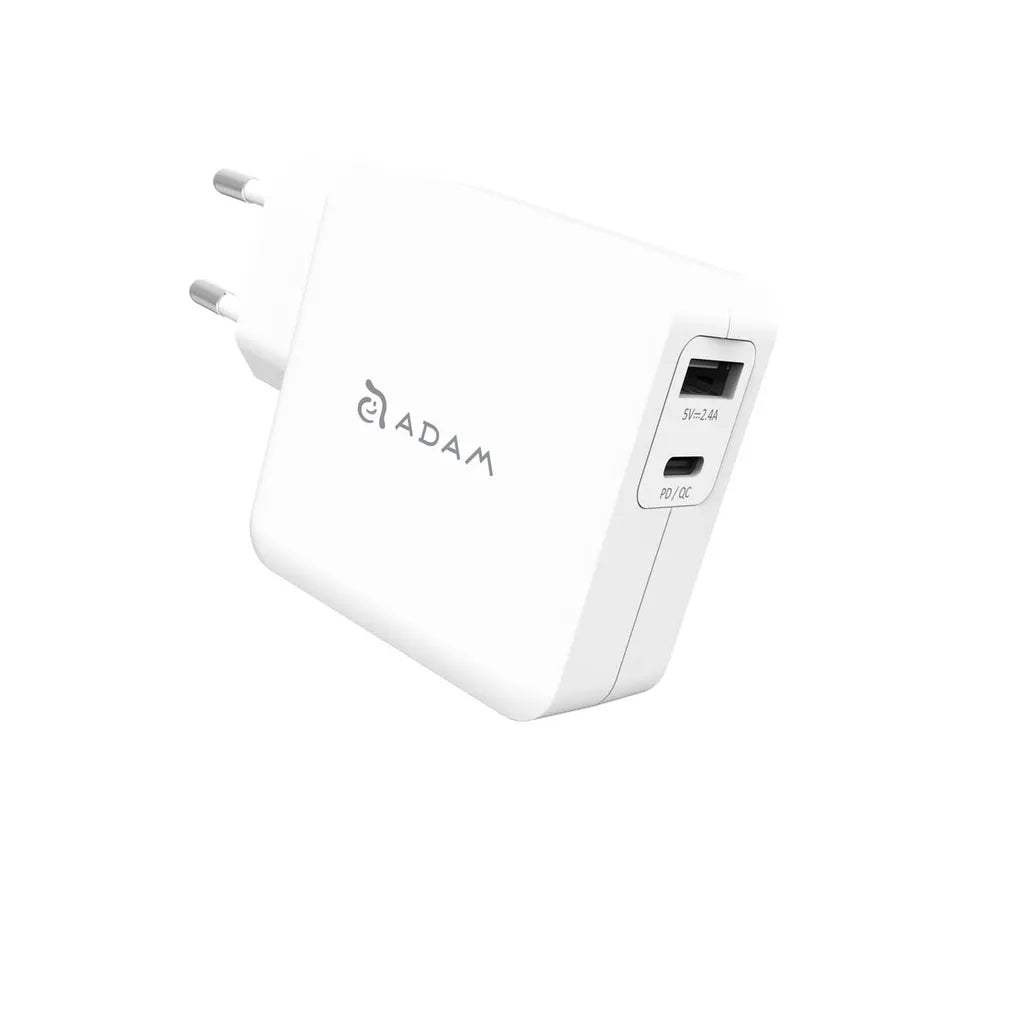 ADAM Elements OMNIA F2 30W Wall Charger with USB-C & USB-A - White