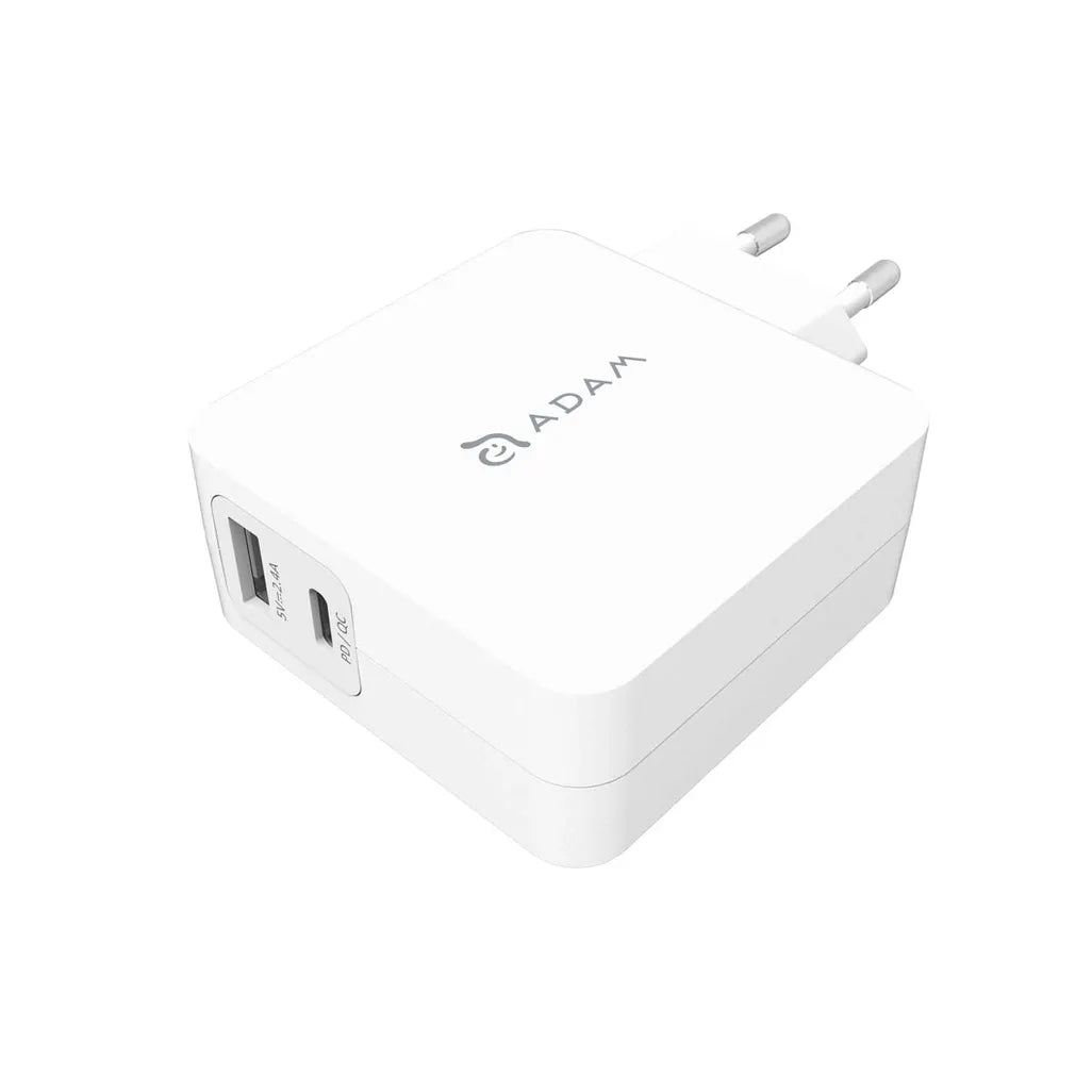 ADAM Elements OMNIA F2 30W Wall Charger with USB-C & USB-A - White