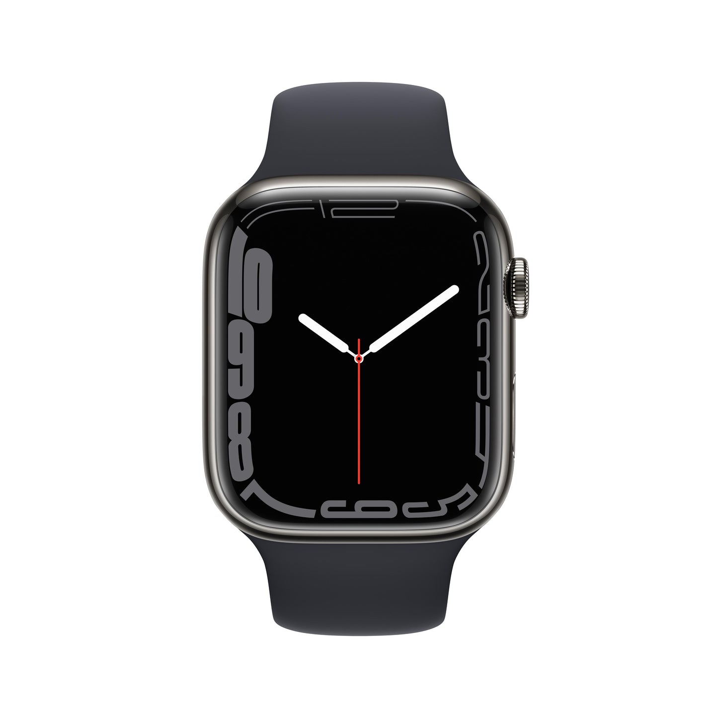 Apple Watch Series 7 GPS + Cellular, 45mm Graphite Stainless Steel Case with Midnight Sport Band - Regular