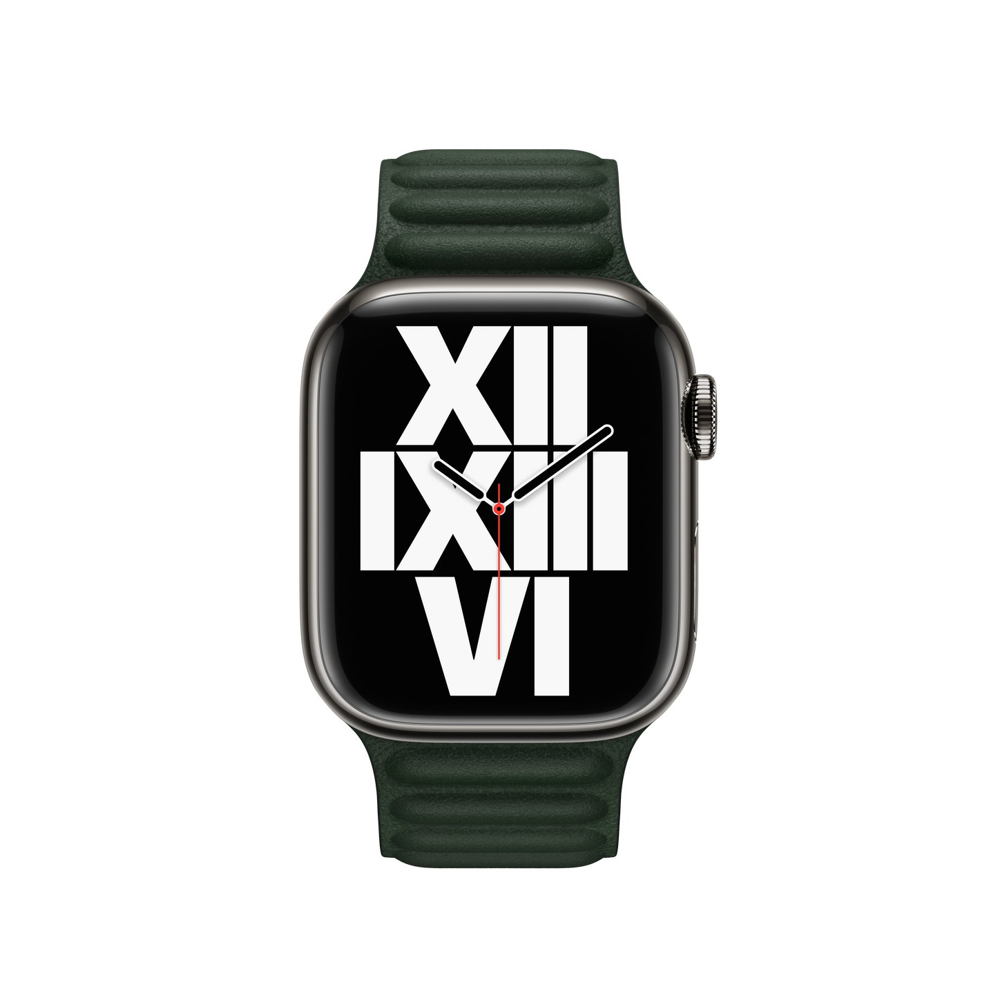 41mm Sequoia Green Leather Link - S/M