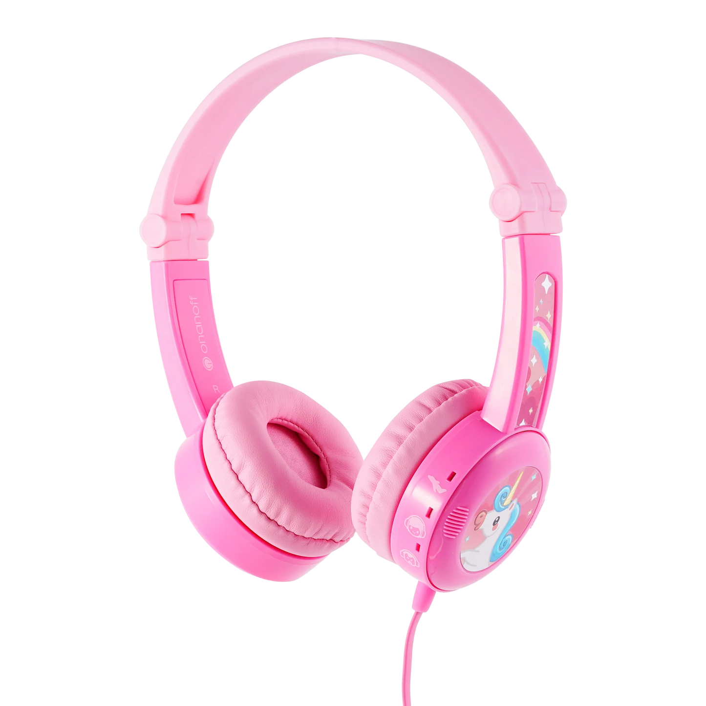 ONANOFF BuddyPhone Travel foldable headphones for kids with volume-setting technology - Pink