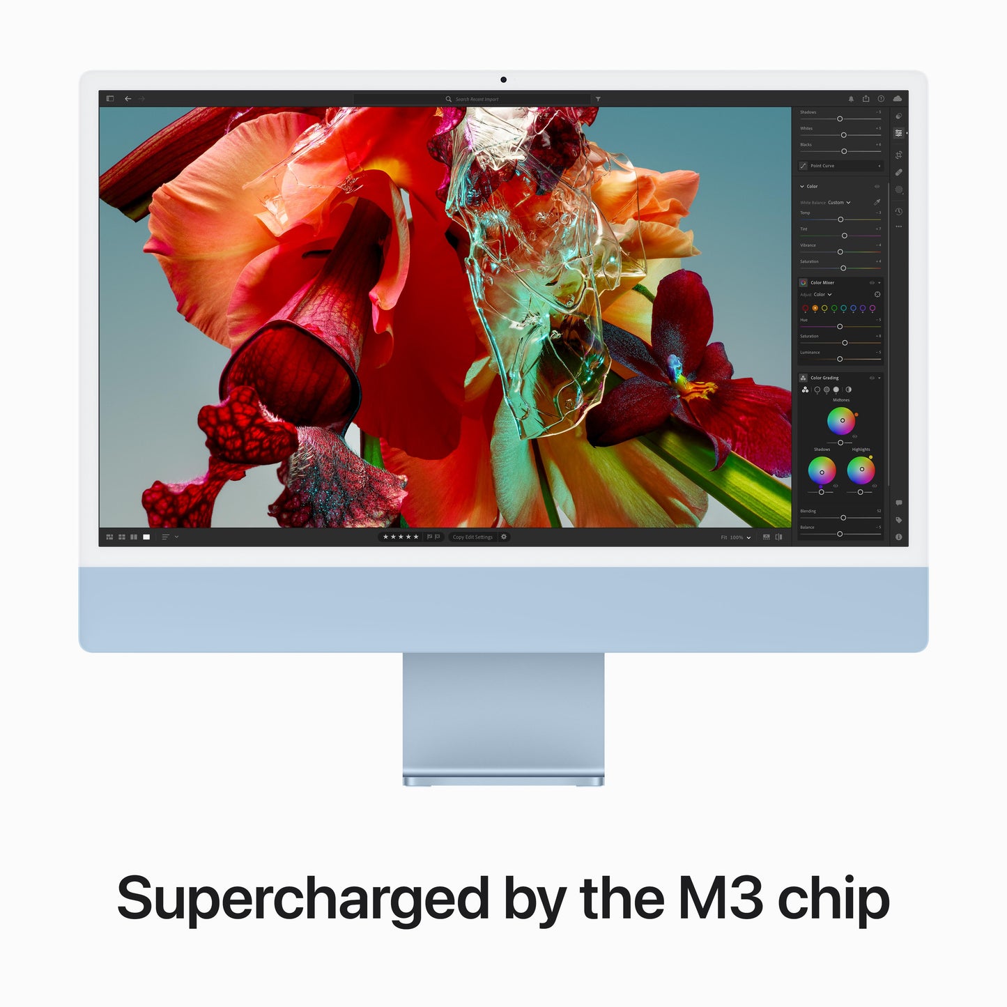 24-inch iMac with Retina 4.5K display: Apple M3 chip with 8core CPU and 10core GPU, 256GB SSD - Blue