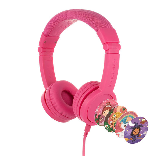 Onanoff BuddyPhones Explore+ foldable and durable headphones designed for kids - Rose Pink