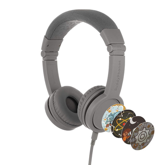 Onanoff BuddyPhones Explore+ foldable and durable headphones designed for kids - Grey Matt